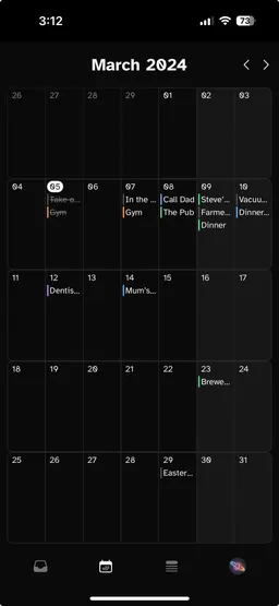 Screenshot of Asdougl Calendar