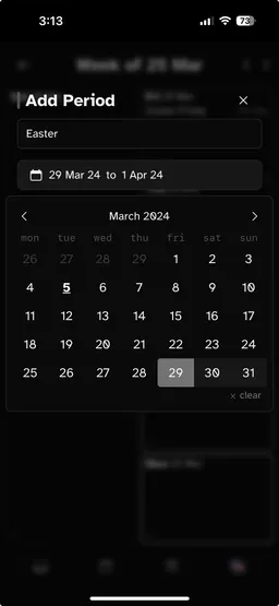 Screenshot of Asdougl Calendar